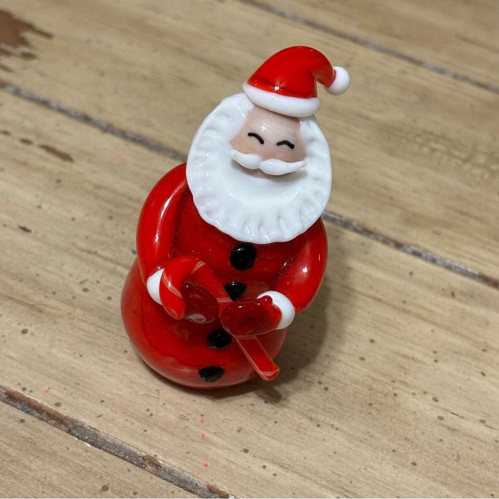 VTG Global Village Glass Studios Santa Ornament